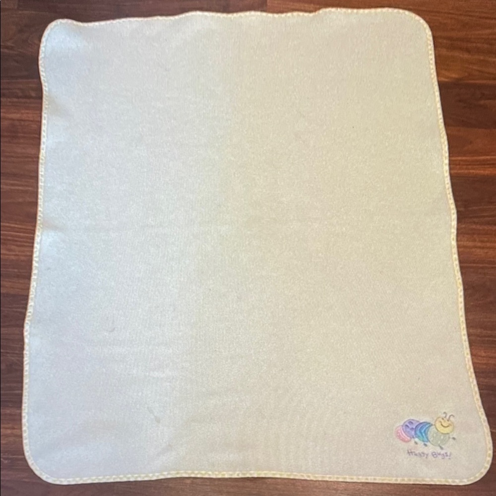 Cream Baby Blanket with Embroidered Design